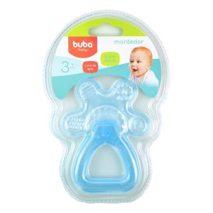 Mordedor para Bebê Buba Gelado com Água Chocalho Azul