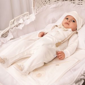 Saída de Maternidade Paraiso Suedine e Trabalhada Off White