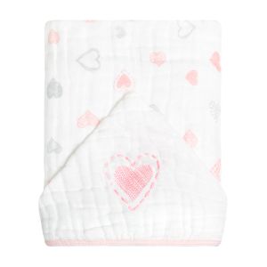 Toalha de Banho Soft com Capuz Papi Bordado Romance Rosa
