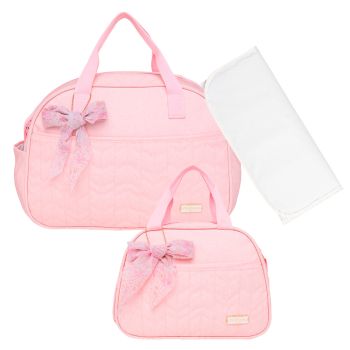 Kit Bolsas Maternidade Pirulitando G+P+T Glitter Rosa