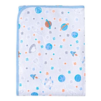 Cobertor Papi Flanelado 1,10m X 90cm Planetas Azul