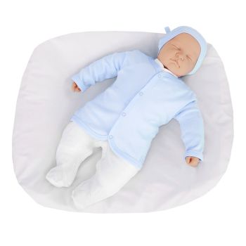 Conjunto para Bebê Tilly Baby Macacão Casaco Touca Azul Bebê Modelo