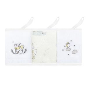 Kit 3 Babetes Papi 32x32cm com Prendedor Urso Polar