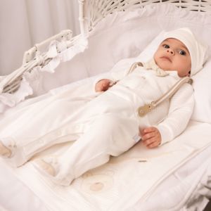 Saída de Maternidade Paraiso Suedine e Trabalhada Off White