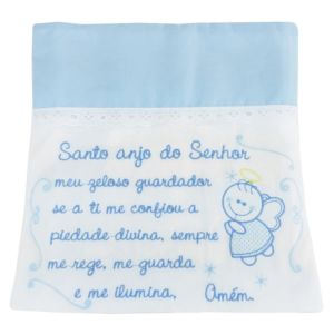 Toalha Fralda Bordada Azul Bebê Anjo Minasrey