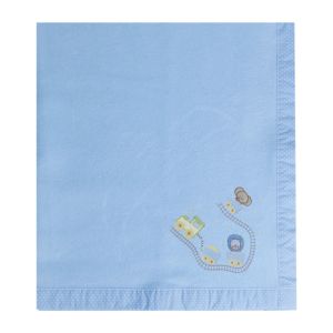 Cobertor Papi Flanelado 1,10 x 0,90m Bordado Safari Azul