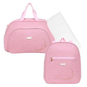 Kit Bolsas Maternidade Pirulitando G+M+T Florir Rosa