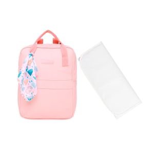 Mochila Maternidade Pirulitando Trocador V2 Arco-Íris Rosa 1