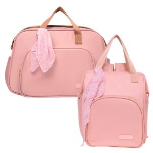 Kit Bolsas Maternidade Pirulitando G+M V2 Encanto Rosa 1