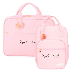 Kit Bolsas Maternidade Pirulitando GG+M Chuva de Amor Rosa 1