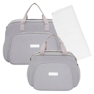 Kit Bolsas Maternidade Pirulitando G+P+T Sonho Cinza