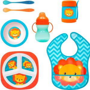 Kit Introdução Alimentar Buba Pote Térmico Leão Colorido 1