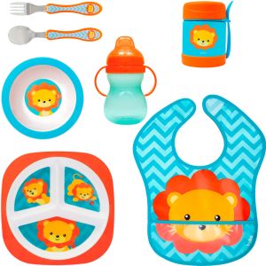 Kit Introdução Alimentar Buba Pote Térmico Leão Divertido 1