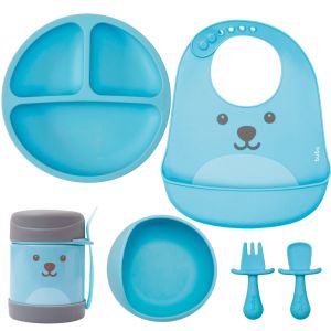 Kit Introdução Alimentar Silicone Buba 5 Peças Gumy Azul 1