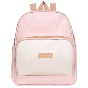 Mochila Maternidade Pirulitando Ternura Rosa OffWhite