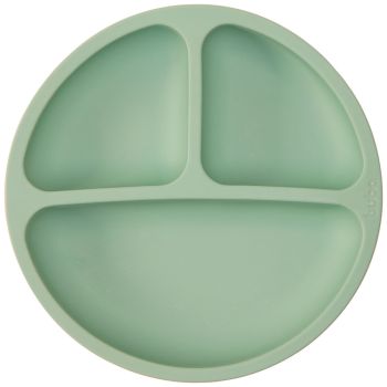 Pratinho com Divisórias Buba em Silicone com Ventosas Verde