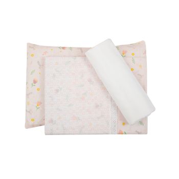 Jogo de Berço Papi 3 Peças Americano c/ Vira Tulipa Rosa
