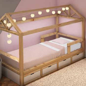 Jogo Mini Cama Papi Friends 3 Peças Algodão Losango Rosa