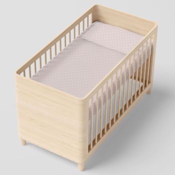 Jogo Mini Berço Papi Friends 2 Peças Algodão Losango Rosa