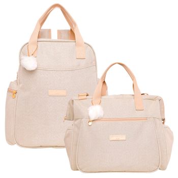 Kit Bolsas Maternidade Pirulitando G+M Aconchego Marfim