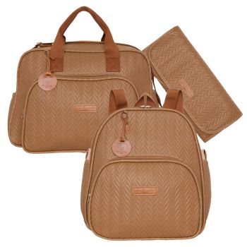 Kit Bolsas Maternidade Pirulitando G+M+T Refúgio Marrom