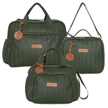 Kit Bolsas Maternidade Pirulitando G+P+F Refúgio Verde