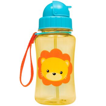 Garrafinha com Canudo Buba 350ml Animal Fun Leão