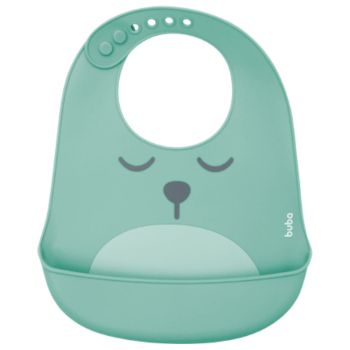 Babador Pega Migalhas Buba em Silicone com Ajuste Gumy Verde