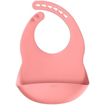 Babador Pega Migalhas Buba em Silicone com Ajuste Rosa