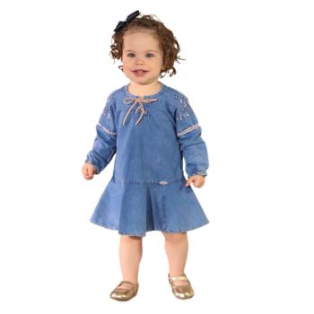 Vestido Infantil Sonho Mágico Favourite Azul Jeans