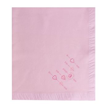 Cobertor Papi Flanelado 1,10 x 0,90m Bordado Princesa Rosa