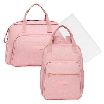 Kit Bolsas Maternidade Pirulitando G+M+T Bolinhas Rose 1