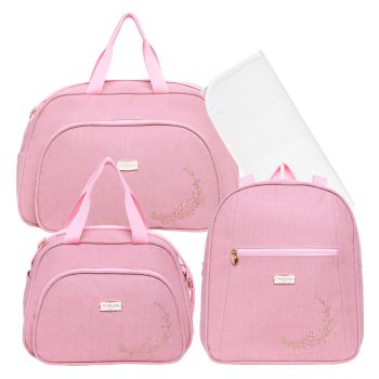 Kit Bolsas Maternidade Pirulitando Completo Florir Rosa