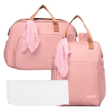 Kit Bolsas Maternidade Pirulitando G+M+T Encanto Rosa 1