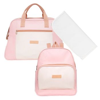 Kit Bolsas Maternidade Pirulitando G+M+T Ternura Rosa 1