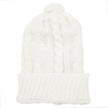 Gorro Trança com Bola Tamine Luxo Branco