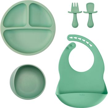 Kit Introdução Alimentar Silicone Buba 5 Peças Verde 1