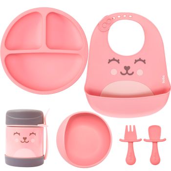 Kit Introdução Alimentar Silicone Buba 5 Peças Gumy Rosa 1