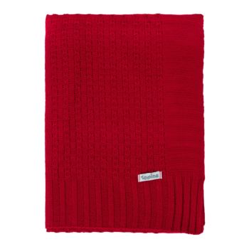 Manta Cobertor de Berço Tricô Tamine Luxo Vermelho