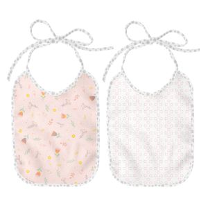 Kit 2 Babadores Papi Flanelados e Plastificados Tulipa Rosa