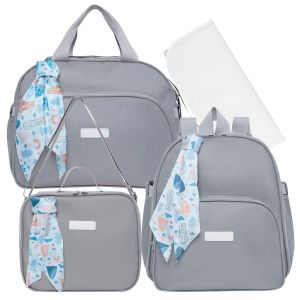 Kit Bolsas Maternidade Pirulitando Completo Bosque Cinza