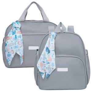 Kit Bolsas Maternidade Pirulitando G+M Bosque Cinza