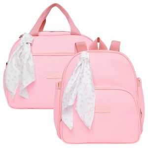 Kit Bolsas Maternidade Pirulitando G+M Bosque Rosa