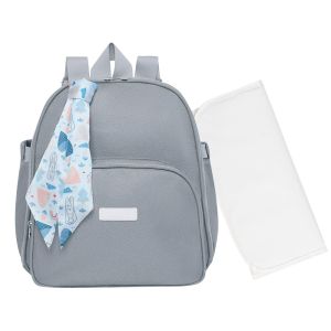 Mochila Maternidade Pirulitando Trocador Bosque Cinza