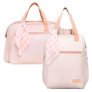 Kit Bolsas Maternidade Pirulitando G+M Encanto Marfim 1