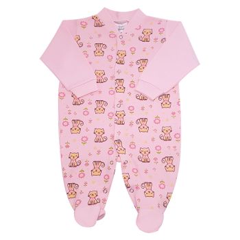 Macacão Longo Estilinho Suedine com Pezinho Gatinha Rosa