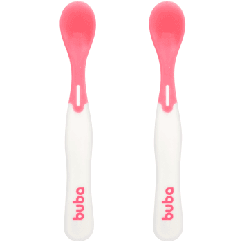Kit 2 Colheres Termossensíveis Buba Anatômico Rosa