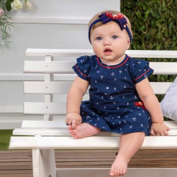 Vestido Infantil Sonho Mágico Malha Ocean Azul Marinho