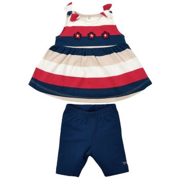 Conjunto Bebê Tilly Baby Bata e Bermuda Marinho Vermelho