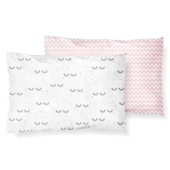 Kit 2 Fronhas Papi 40x30cm Cílios Chevron Rosa Claro